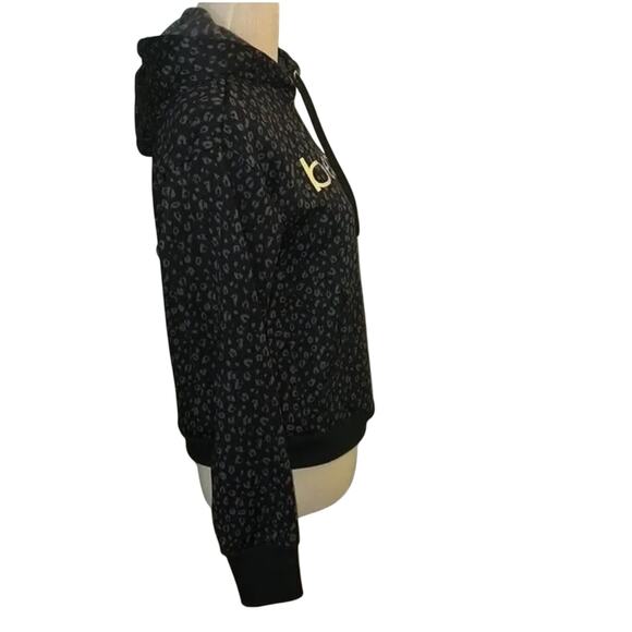 Bebe Black with Silver Leopard Print Hoodie, Size 3X, NWT Retail $94 - Picture 4 of 14